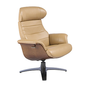 Поворотное кресло 5087/A928-M5668 с обивкой из песочной кожи