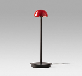 Настольная лампа Abisal s Mini L black RAL 9005 с красным керамическим плафоном