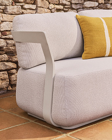 Уличный 3-х местный диван Tamaris из алюминия цвета экрю, 217 см