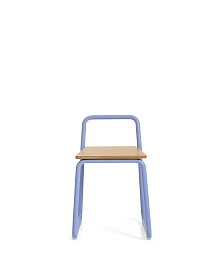 Tinn Стул из ясеневого шпона с синей металлической конструкцией