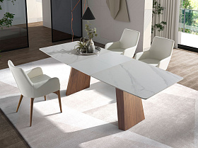 Раздвижной обеденный стол 1134/DT980 из керамики в мраморной отделке