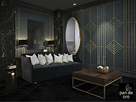 Зеркало овальное Aries 80X170 золото