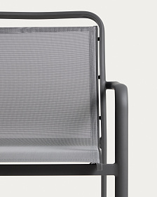 Уличный стул Luri из графитового алюминия и серого текстиля