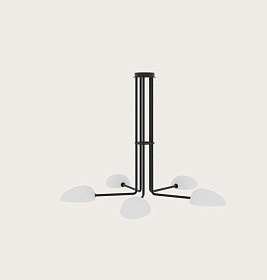 Подвесной светильник Kezo 5L черный/белые плафоны