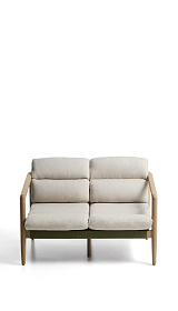 Уличный диван Menfi из массива акации и зеленой веревки, 136 см