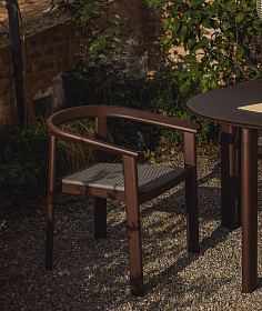 Уличный стул Erice из алюминия и шнура коричневого цвета