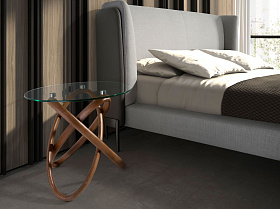 Приставной столик 2126/LT20051 из стекла и ореха