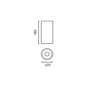 Fost CEILING накладной светильник черный Ø70 28W 36° 4000K CRI90