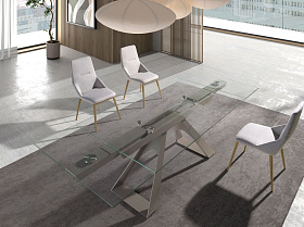 Раздвижной обеденный стол 1125/MC22052DT из закаленного стекла 160/200/240 x 90 