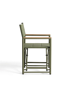 Складной уличный стул Tisno из зеленого алюминия и зеленого текстиля