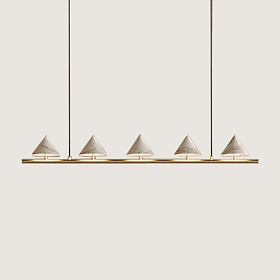 Подвесной светильник Anza 5L золотой металл/белый мрамор