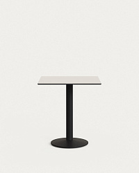 Esilda Уличный стол белый на черном металлическом основании 70 x 70 x 70 см