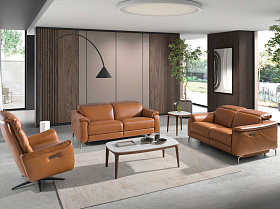 Овальный столик 2132/CT933 из керамики и ореха