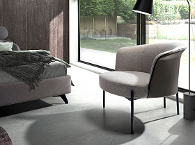 Кресло 5109/A213 серое из ткани и экокожи