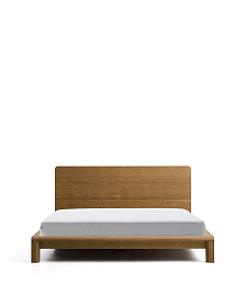 Кровать Arelida из дуба со светло-коричневой отделкой, для матраса 160 x 200 см