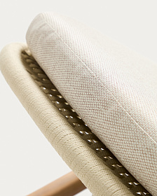 Шезлонг Alipa из массива акации и веревки цвета экрю