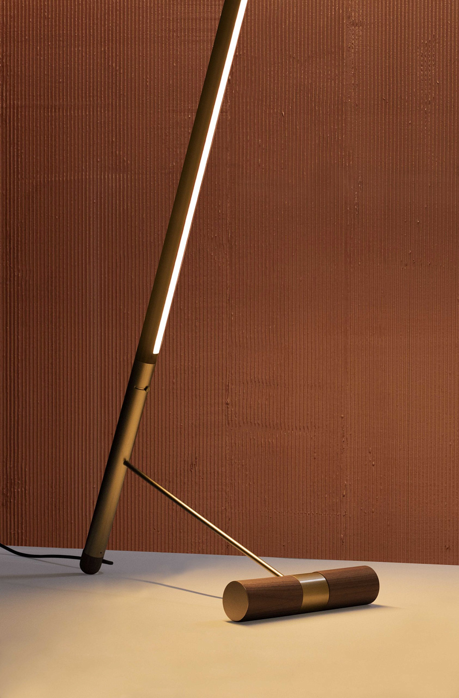 Торшер Linea D Walnut-Gold