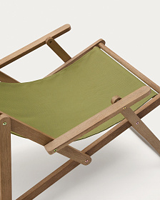 Складное кресло Vilara из акации для улицы салатового цвета