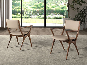 Стул с подлокотниками 4199 из экокожи цвета норки