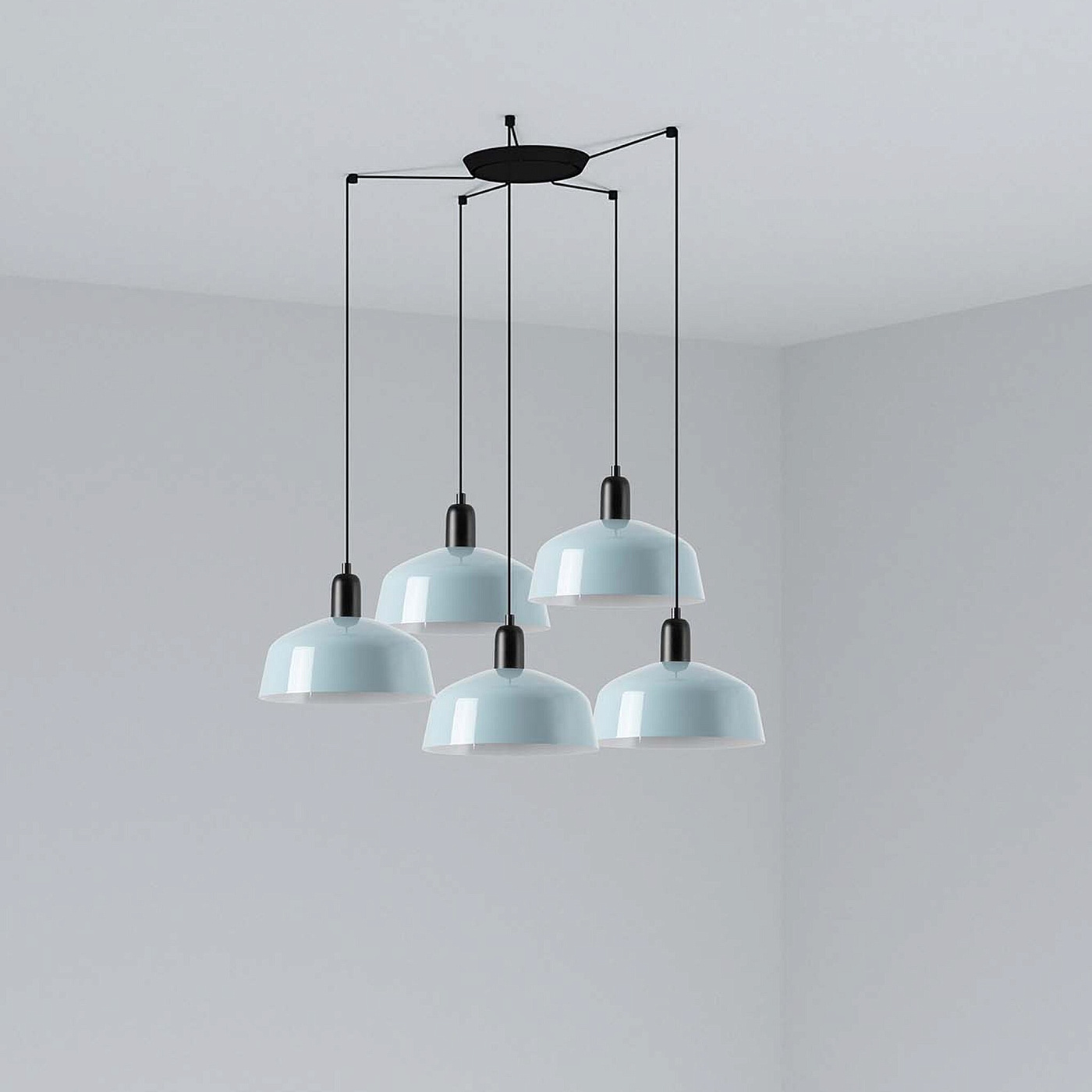 Подвесной светильник TATAWIN сине-серый 5xE27