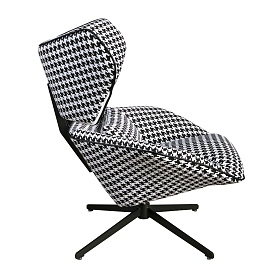 Вращающееся кресло 5142  из ткани черного и белого цвета