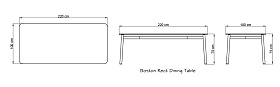 Обеденный стол Boston CARBON MATTE 220х100