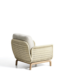 Уличное кресло Alipa из акации и веревки цвета экрю