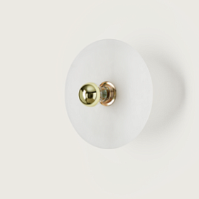 Бра Alba 35 см алебастр + цоколь 10 см золотой металл