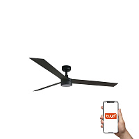 Потолочный вентилятор CRUISER XL Ш1600MM черный 3 PALAS 18W LED DIM TUYA