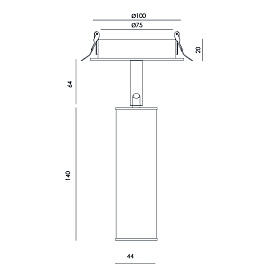 Встраиваемый потолочный светильник Tura коричневая кожа