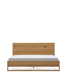 Кровать Alguema из дубового шпона с натуральной отделкой для матраса 180 x 200