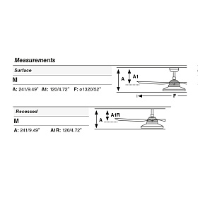 PUNT TAK M Потолочный вентилятор с освещением Ш1300 черный 3P 3000K WCTLB