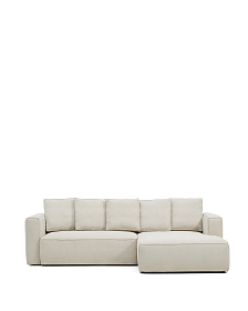 3-местный диван-кровать Marela бежевый шенилл с кушеткой справа 276 см