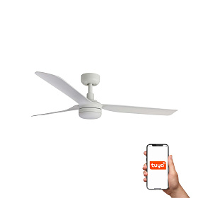 Потолочный вентилятор PUNT Ш1300MM белый 3 PALAS LED 18W TUYA