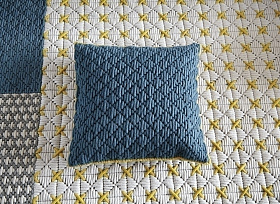 Подушка Silai светло-серый - синий 50x50