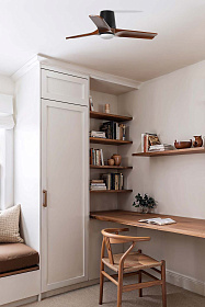 Потолочный вентилятор HEYWOOD TUB S Ш900 черный/орех 3P LED 10W TUYA