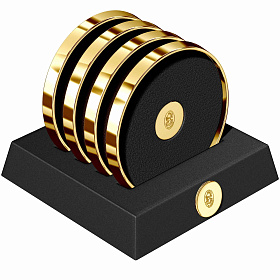 Набор подставок под стакан с держателем M-653 L GOLD 23kt