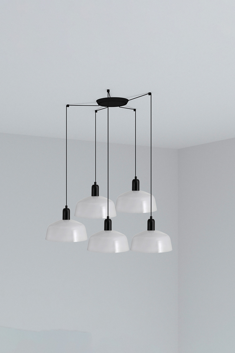 Подвесной светильник Tatawin M 5L белого цвета