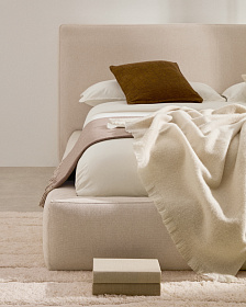 Кровать Blok бежевая со съемными чехлами под матрас 90 х 200 см