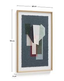 Картина Veluni из переработанной бумаги разноцветная 60 x 90 см