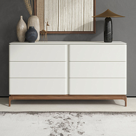 Комод CALPE шпон ореха F, матовый лак RAL9002