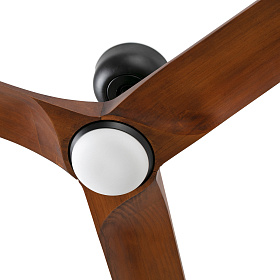 Вентилятор HEYWOOD L Ш1320mm черный / темное дерево 3P LED 10W CCT