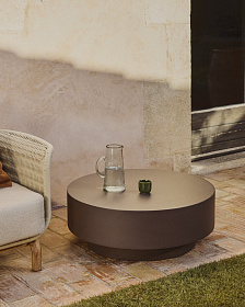Уличный столик Garbet из коричневого бетона, диаметр 80 см