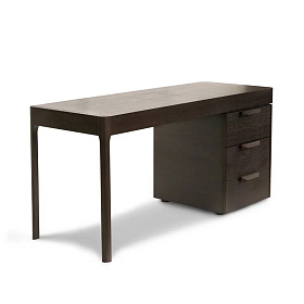 Письменный стол RONDA с 3-мя ящиками темный орех V36W1