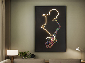 Saxofon Светодиодная картина LED 80X120