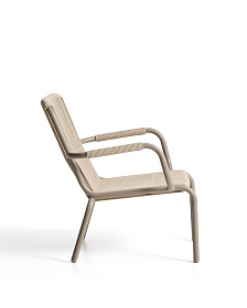 Уличное кресло Salis из алюминия цвета экрю и веревки