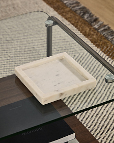 Поднос Serela из белого мрамора 35 x 35 см