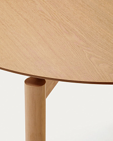 Круглый стол Indara из шпона и каучукового дерева с натуральной отделкой Ø100 