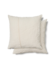 Комплект из 2 чехлов для подушек Raylo из хлопка с текстурой и полосками 50 x 50 см