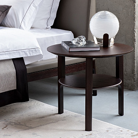 Приставной столик RONDA темный орех V36W1